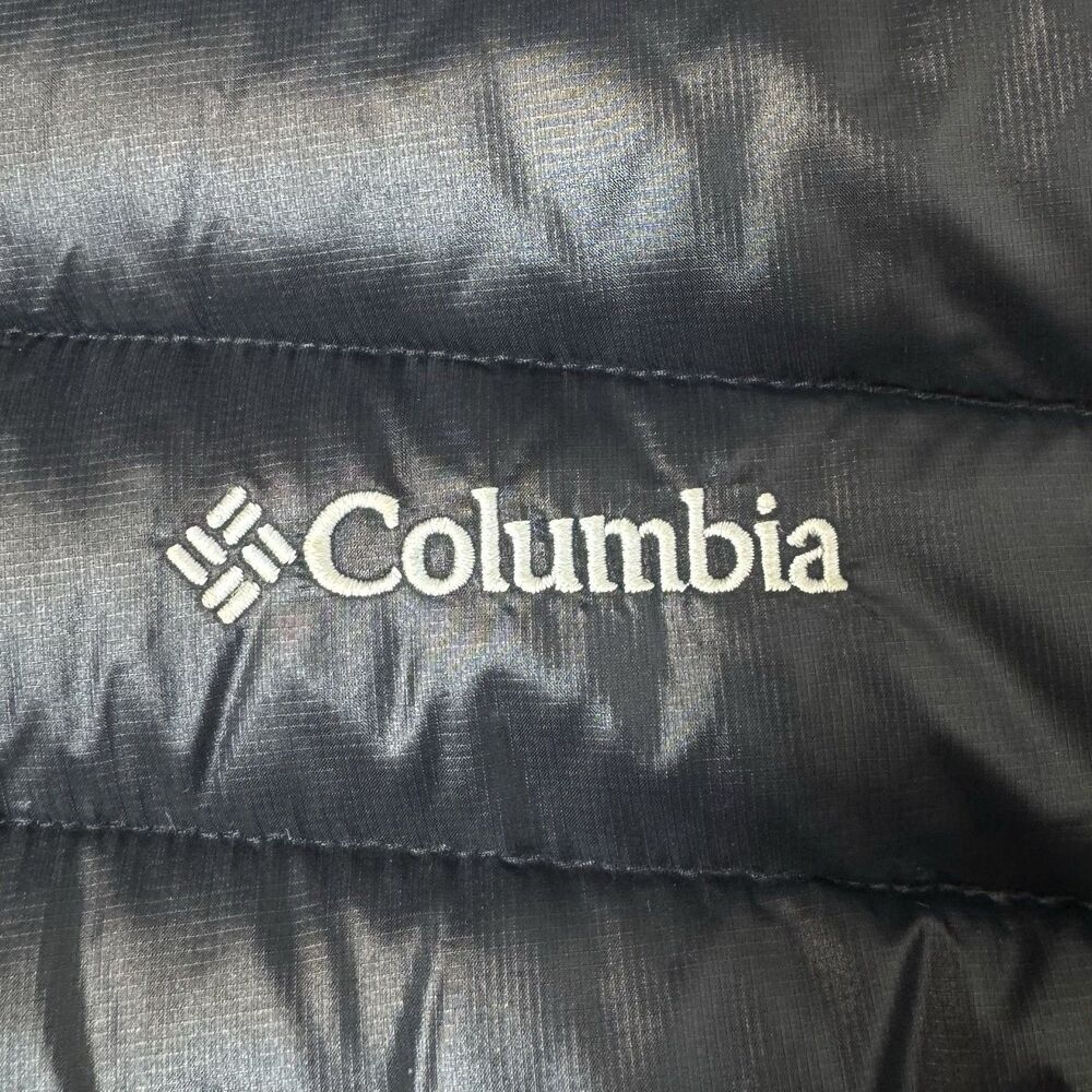 Columbia Down Goose Puffer Jacket Size S Omni Heat 590TD Turbo Black Outdoor - Picture 12 of 14